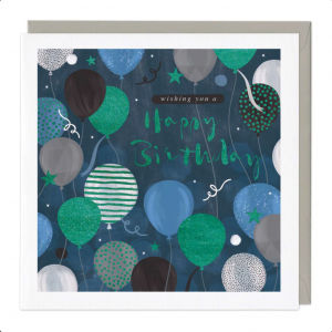 Blue Balloons Birthday Card